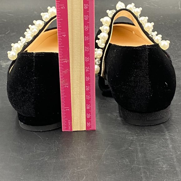 XYD Black Pointed Toe Slip On Mary Jane Flats - Picture 8 of 10